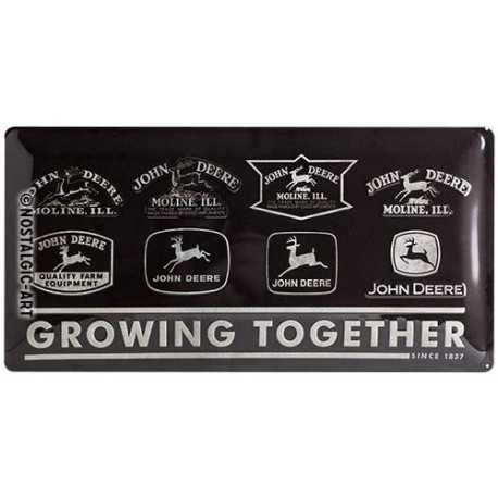 plaque métallique vintage John Deere noire